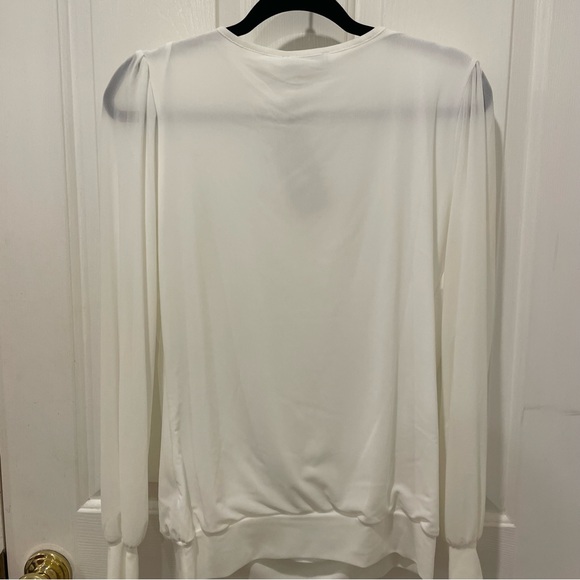 Women’s White Long Sleeve Blouse, Size Medium, New with Tags - Picture 6 of 8